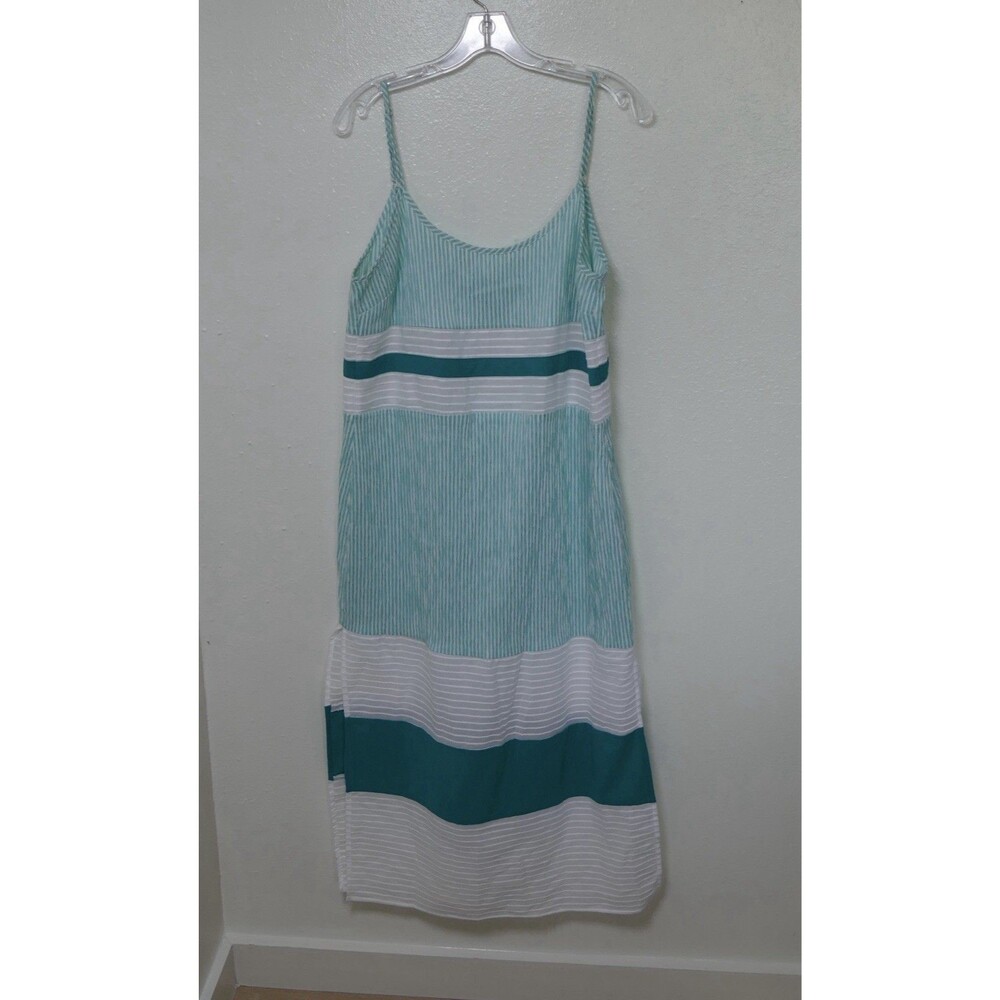Flagpole Swim Lexi Maxi Beach Cover Up Aqua White Striped Sleeveless